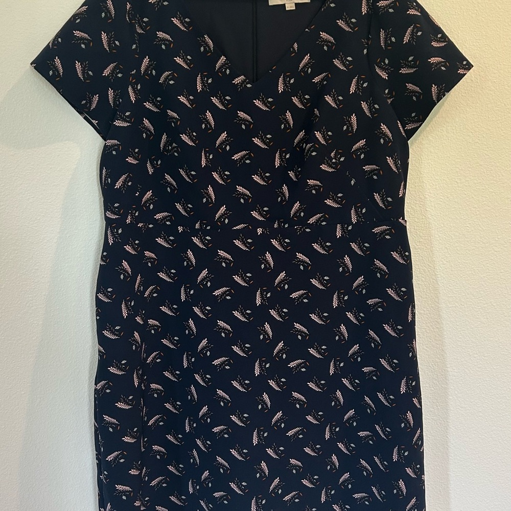 LOFT Blue V-Neck Sheath Mini Dress